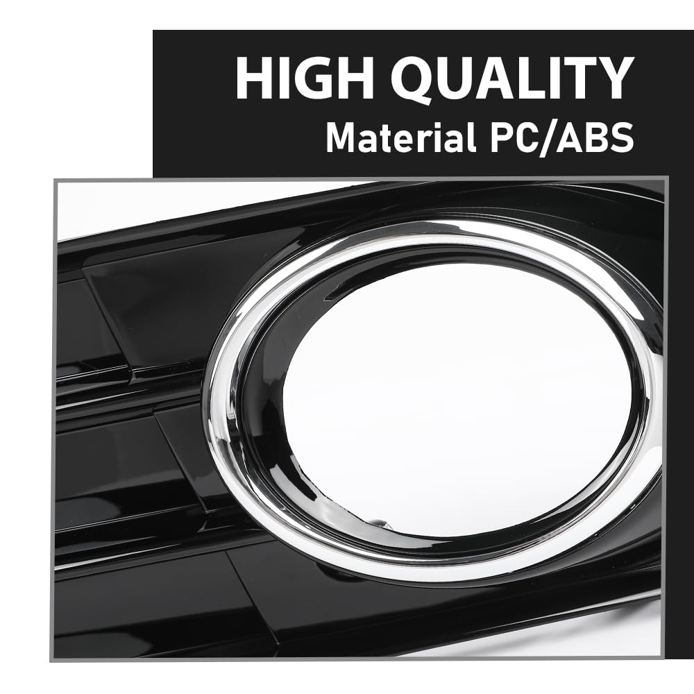 G-PLUS Front Bumper Fog Light Grille Cover Compatible with Audi A3 8P S-Line 2009-2012,Only Fit for S-Line Bumper 8P0807682, 8P0807681