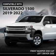 G-PLUS Front Bumper End Cap Left Side for Chevy Silverado 1500 2019-2022 Front View