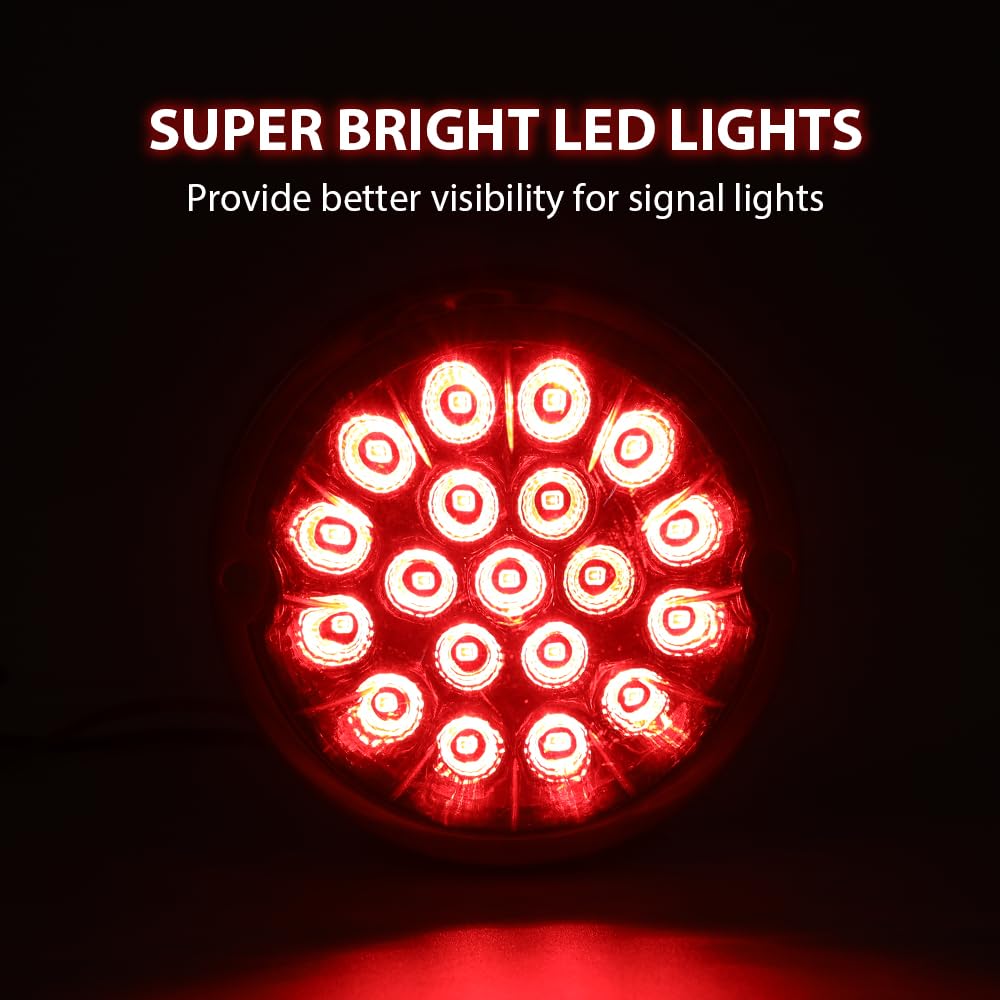 G-PLUS Clear Lens Red LED Light Marker Turn Signal Light Lamp w/Base universal