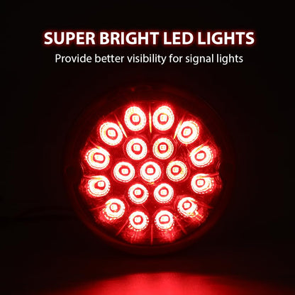 G-PLUS Clear Lens Red LED Light Marker Turn Signal Light Lamp w/Base universal