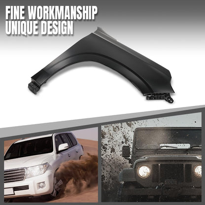 G-PLUS Fender Front Right Passenger Side Compatible with Chevy Suburban (submodel: Commercial, High Country, LS, LT, Premier, RST, Z71) 2021 2022 2023 2024 84384211, GM1241418 Black