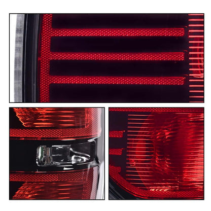 G-PLUS LED Tube Style Headlight Assembly & Rear Tail Lights Compatible with 2009 2010 2011 2012 2013 2014 Ford F150 Headlamps + Taillamps Pair (Clear Lens Chrome Housing Headlights + Tail lights)