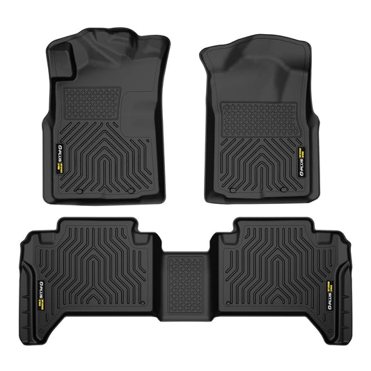 G-PLUS TPE Cargo Liners Black Compatible with Toyota Tacoma Double Cab 2005-2015 All Weather Full Cover Protection 1st & 2nd Row Floor Liner