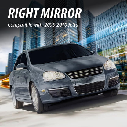 G-PLUS Mirror Power Heated Turn Signal Puddle Light Right Passenger Side Compatible with Volkswagen Jetta 2005-2010 VW1321123 1K1857508BH9B9
