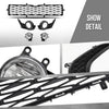 G-PLUS Front Bumper Lower Grill Fog Lights Set Compatible with Toyota 4Runner TRD / SR5 2014-2019 TO1039173, TO1036148 Black