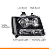 G-PLUS Headlights Assembly, Compatible with 2007-2014 Chevy Suburban/ 2007-2013 Tahoe Avalanche Bumper Headlamps, Clear Lens Black Housing Clear Reflector,faros delanteros