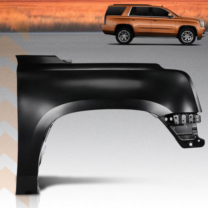G-PLUS Front Right Passenger Side Fender Compatible with GMC Yukon/Yukon XL(submodel: Denali, SLE, SLT) 2015-2020 23272197, 22756426, 84216912, GM1241390 Black