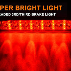 G-PLUS Third Brake Light for Nissan Frontier 2001-2004 Chrome Housing Red Lens Additional Angle