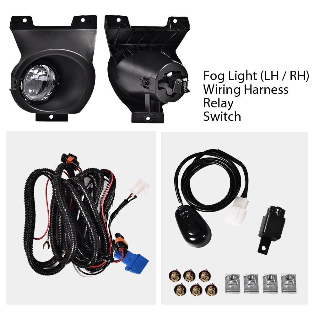 G-PLUS Bumper LED Fog Lights Compatible With 2011-2014 Ford F150, (NOT For SVT Raptor Models), Driving Fog Lamps w/Switch/Bracket/Bulbs Pair (Smoky lens)