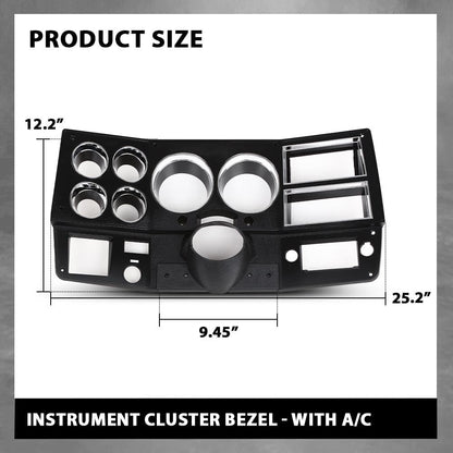 G-PLUS Truck Dash Bezel Panel with A/C Wiper Switch Hole Lower Cover Compatible with Chevy GMC Truck Blazer Suburban 1981-1983 Black 14023004
