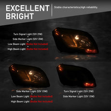 G-PLUS Headlight Set 2PCS for Benz GLK250 GLK350 2013-2015 Halogen Black Product Specifications