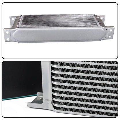 G-PLUS Black 25 Row AN10-10AN Engine Transmission Oil Cooler Kit & Oil Cooler Sandwich Plate Kit Compatible with GM LS1 LS2 LS3 Aluminum