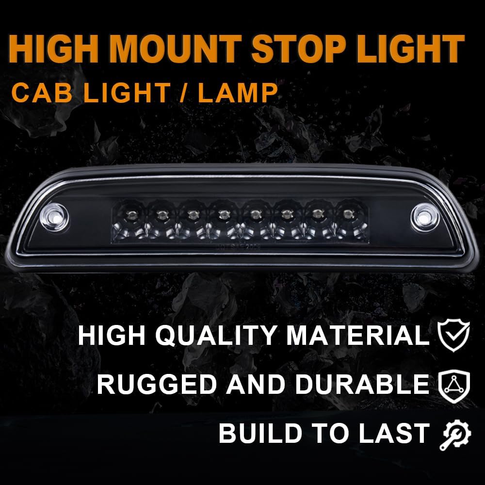 G-PLUS LED 3rd Brake Light Fit Toyota Tacoma 1995-2015,Signal Stop Cargo Third Tail Lamp Clear Lens Black Housing