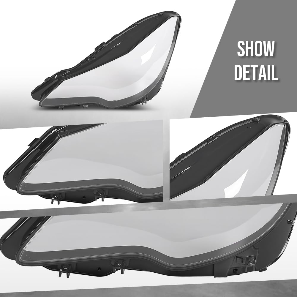 G-PLUS Headlight Lens Cover Compatible with Benz E-Class W207 C207 2014 2015 2016 Left & Right Front Headlamp Lens Cover Clear