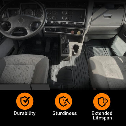 G-PLUS TPE Floor Mats Fit Kenworth T600 2006-2007, T660 2007-2017, T800 W900 2006-2019 1st Row Truck Accessories Cargo Liners All Weather Protection 3PCS Black Alfombras para Carro