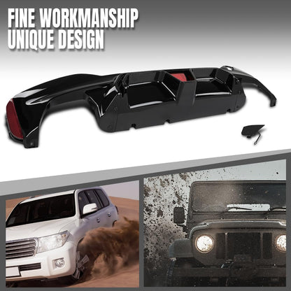 G-PLUS Rear Diffuser Compatible with BMW G30 G31 G38 5 Series 2017-2023 with M Sport Bumper Only Not Fit M550i Model Not Fit Model with Regular Non-M Sport Bumper Rear Diffuser Lip Glossy Black