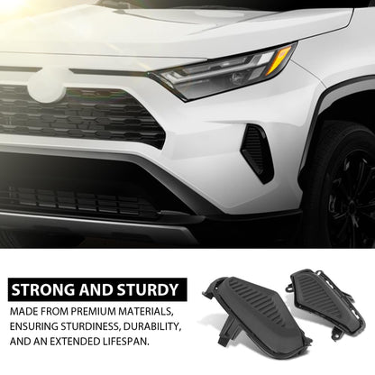 G-PLUS Front Bumper Fog Light Lamp Cover Pair Compatible with Toyota Rav4 2019-2022 TO1038225, TO1039225, 521270R150, 521280R150, 52127-0R150, 52128-0R150 Black
