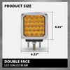 G-PLUS 57 LED Double Face Stud Mount Fender Turn Brake Tail Lights Fit Truck, UTE, Trailers, Caravans, Campers, Buses, Vans Red/Amber Square 2PCS Amber/Red Lens