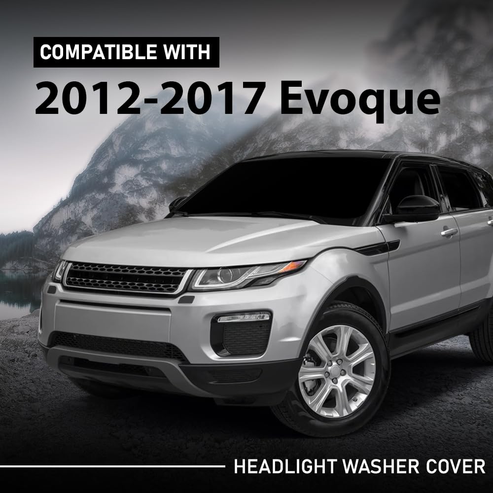 G-PLUS HeadLight Washer Cover Powerwash Cap 1 Pair LH+RH Compatible with Range Rover Evoque 2012-2017