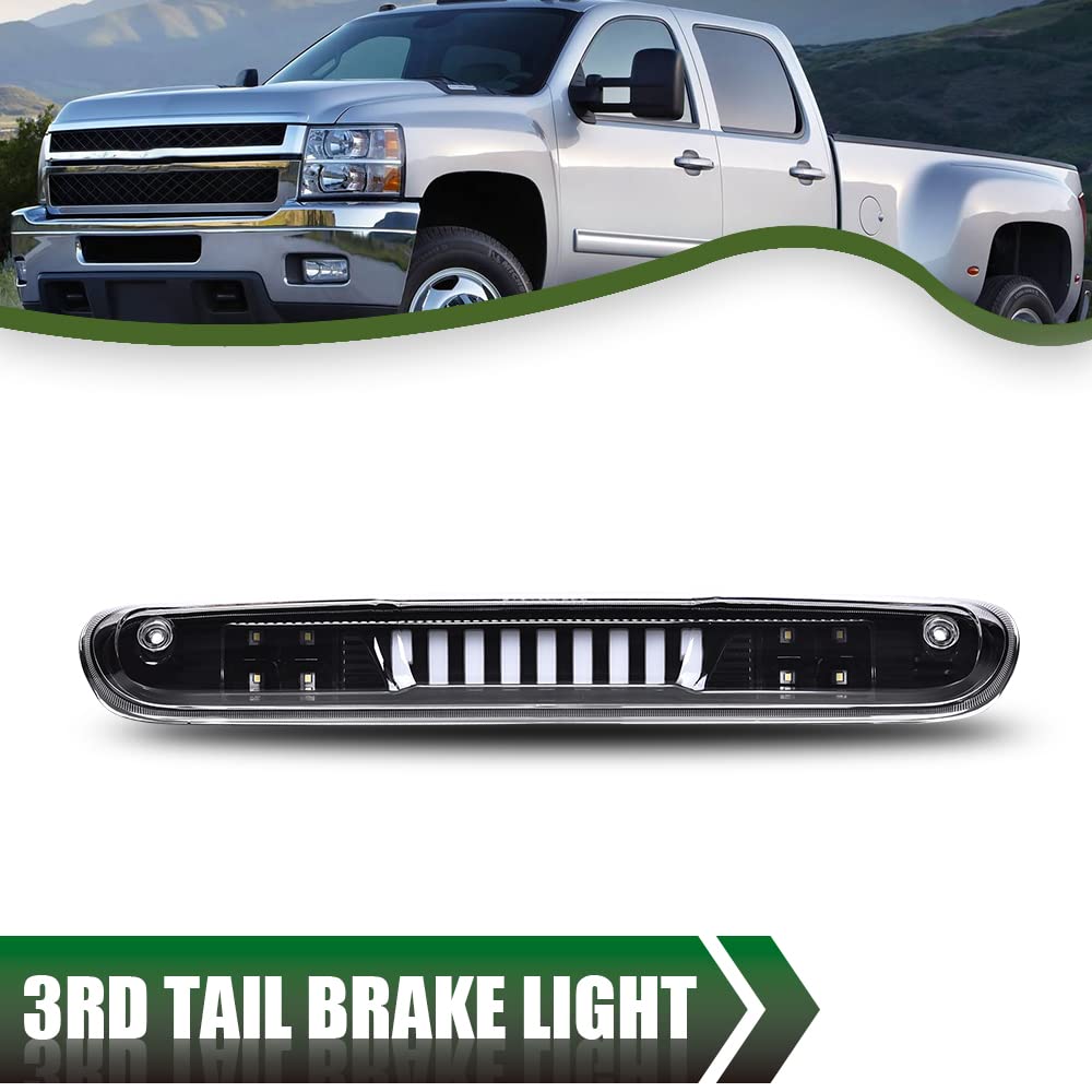 G-PLUS LED Third Brake Light Compatible With 07-14 Chevy Silverado/GMC Sierra,3RD LED Bar Brake/Cargo Light,Type I (Clear lens Black Housing Amber Reflector)