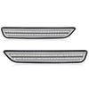 G-PLUS WHITE LED STRIP Front Fender Lamp Side Marker Light Lamp With Bulbs Compatible with Ford Mustang 2010-2014 AR3Z-15A201-A, AR3Z-15A201-B, AR3Z15A201A, AR3Z15A201B Clear Lens