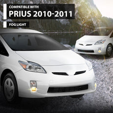 G-PLUS Fog Lights 2PCS for Toyota Prius 2010-2011 White Front View