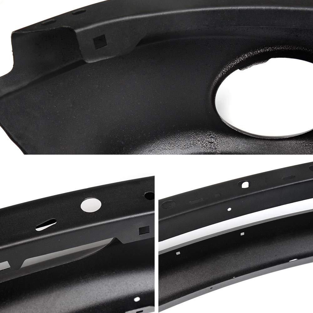 G-PLUS Front Bumper Shell Face Bar Primered Black Steel w/Round Fog Light Holes Compatible with Dodge Ram 1500 2002-2008 / Fit Ram 2500 3500 2003-2009 Primered Black Steel