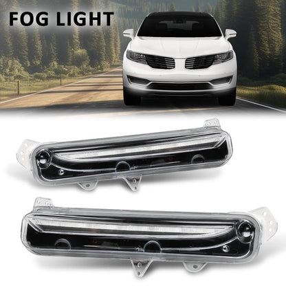 G-PLUS Set of 2 Fog Lights Lamp Compatible with Lincoln MKX 2016-2017 FA1Z13200D, FA1Z13200C, FA1Z-13200-D, FA1Z-13200-C Black Left+Right Side