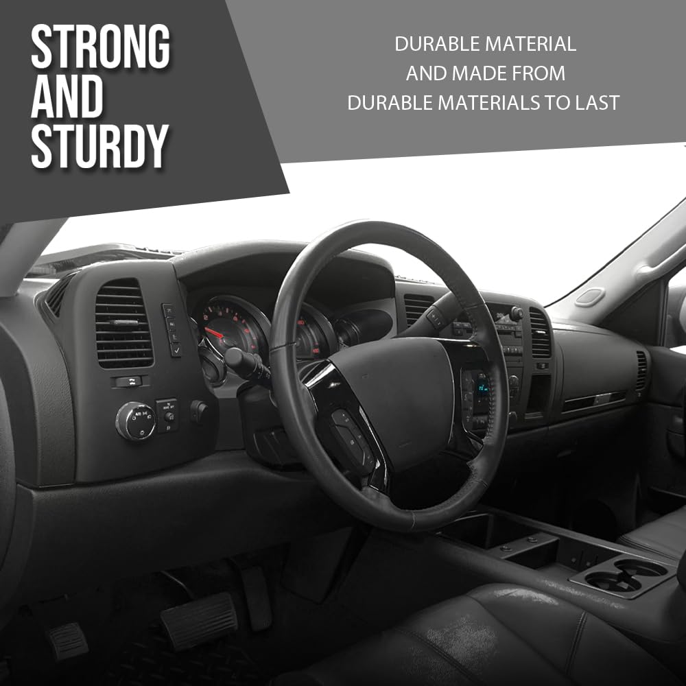 G-PLUS TPE Dash Cover Dashboard Compatible with Chevy Silverado 2007-2013 (LS, LT, or Work Truck ONLY) / GMC Sierra 2007-2013 (SL, SLE, or Work Truck ONLY), Fit Dual Glovebox Style Dashes Only Gray