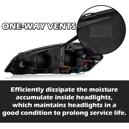 G-PLUS LED Headlights Assembly Fit Chevy Monte Carlo 2006 2007/Chevy Impala 2006-2013/Chevy Impala Limited 2014-2016 DRL Corner Headlamps Clear Lens Black Housing Clear Reflector,faros delanteros