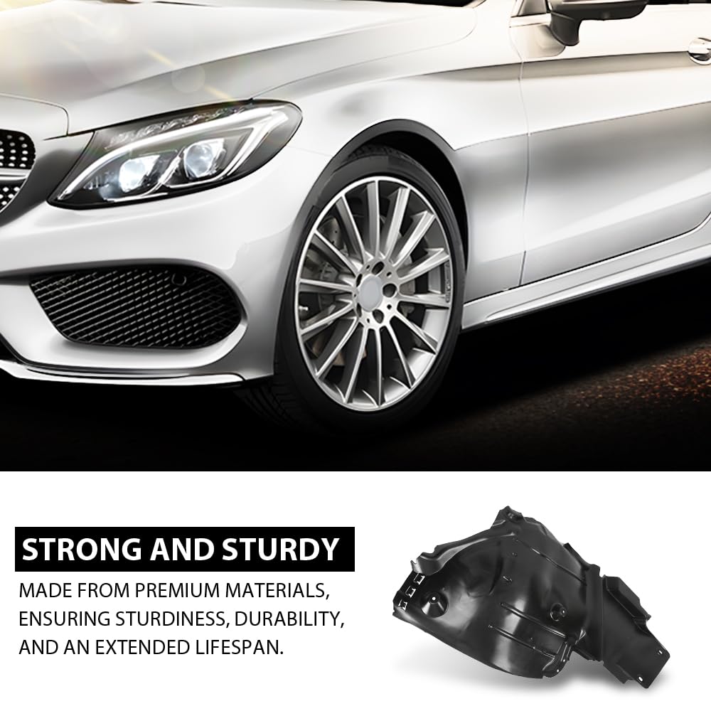 G-PLUS Fender Liners Front Driver Left Side Compatible with Benz C300 C350e C400 C43 C450 C63 AMG 4Matic Coupe Convertible Sedan Base 2015-2017 2056912900, MB1248192