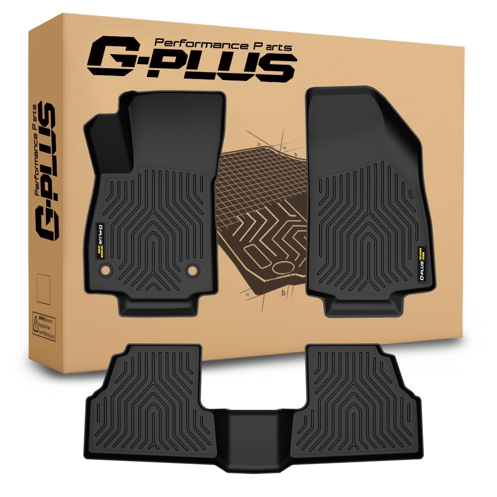 G-PLUS TPE Floor Mats Fit Buick Encore 2013-2022 / Chevy Trax 2014-2022 1st & 2nd Row Truck Accessories Cargo Liners All Weather Protection 3PCs Black Alfombras para Carro