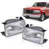 G-PLUS Headlights Assembly,Fit 1992-1996 Ford Bronco F150 F250 F53 F59/Fit 1992-1997 Ford F Super Duty & 1997 Ford F250 HD,Front Headlamps Left&Right W/o Bulbs,faros delanteros