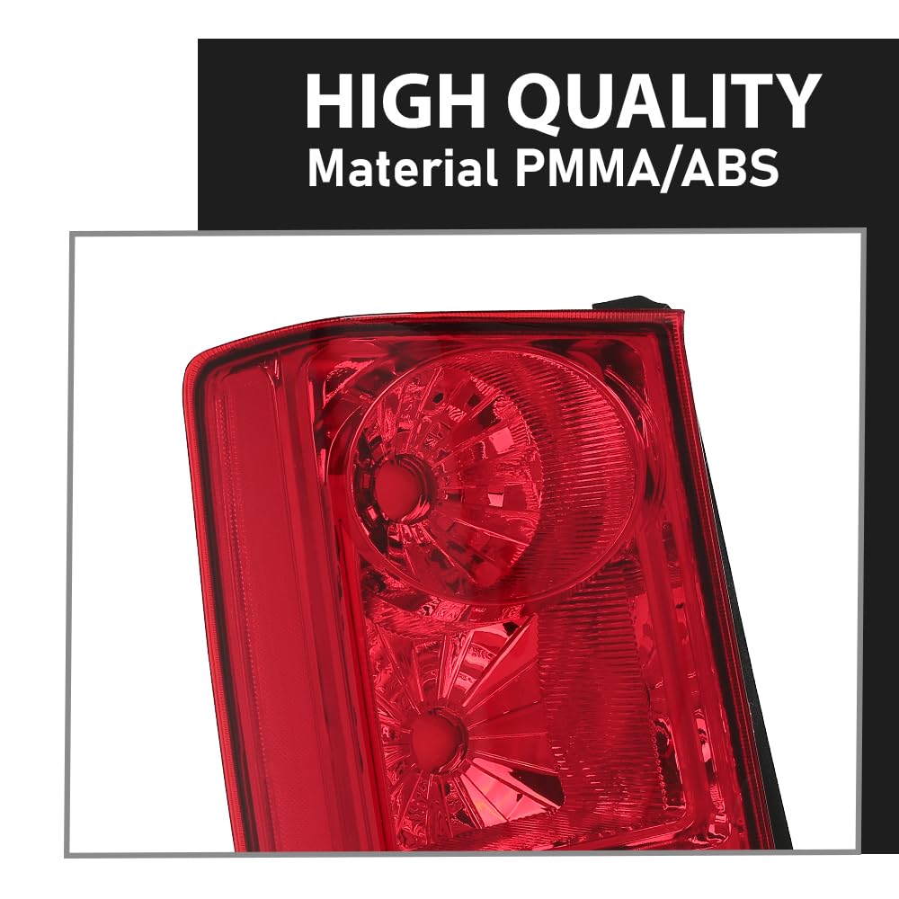 G-PLUS Tail Light Rear Brake Lamp without Bulb and Wiring Harness Compatible with Honda Pilot 4-Door Sport Utility 2009-2015 Clear/Red Lens Driver Side Luces TraserasAssembly