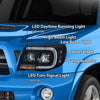 G-PLUS Headlights Assembly LED Compatible with Toyota Tacoma 2005-2011 DRL Tube Projector Headlamps Pair Smoky Lens Black Housing Clear Reflector,faros delanteros