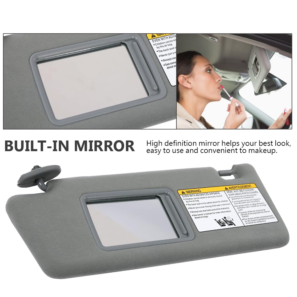 G-PLUS Gray Sun Visor with Mirror LH Driver & RH Passenger Side 1 Pair Compatible with Toyota Tacoma 2005-2015 74320-35C10-B0, 74310-35C10-B0, 74320-04181-B1, 74310-04181-B1