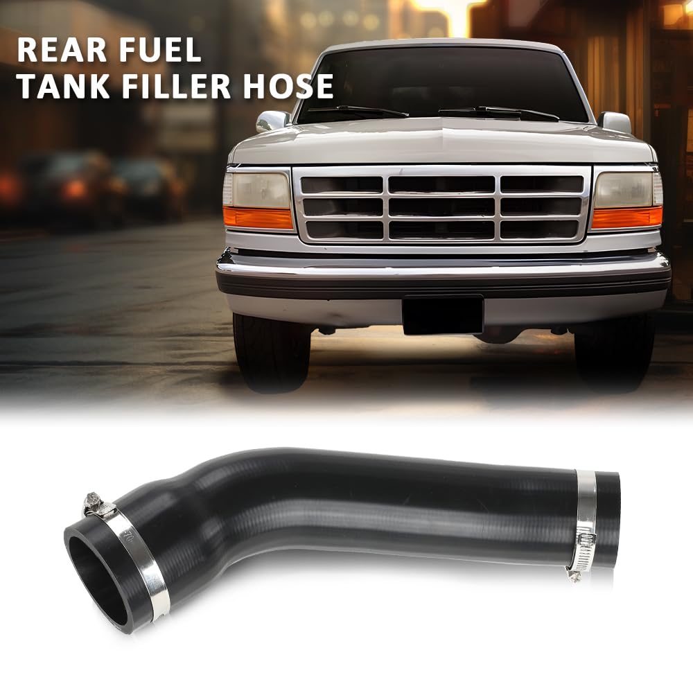 G-PLUS Rear Fuel Tank Fill Hose Compatible with Ford Bronco 1980-1996#F4110 Black Rubber Hose