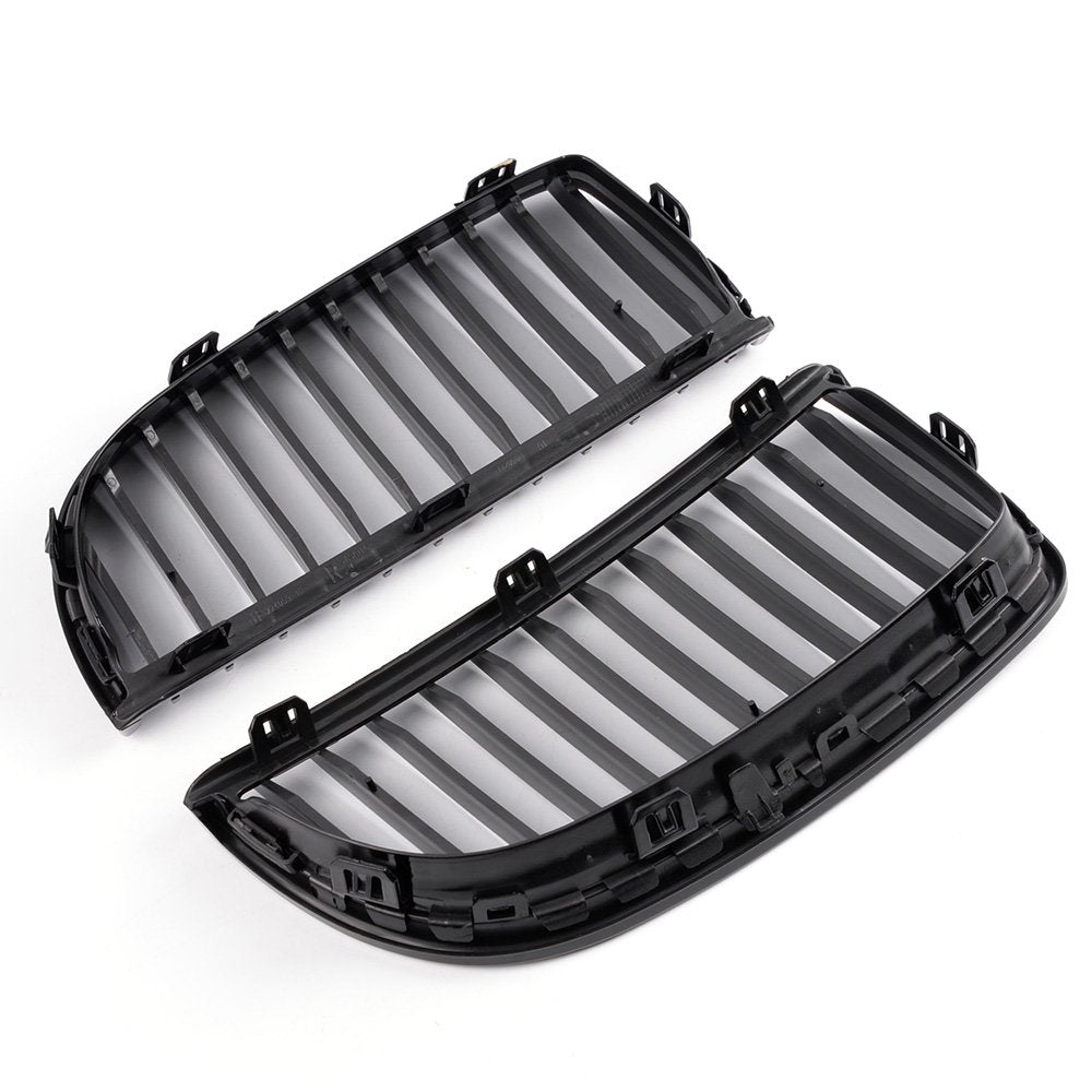 4PCS Set Front Bumper Kidney Sports Grille Hood Grills Replacement For BMW E90 E91 323i 328i 335i 330i 325i 3-Series Sedan Wagon 2005-2008 Gloss Black