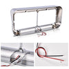 G-PLUS Paired chrome plated 4x6 headlamp visors with amber LED strips - clear lens