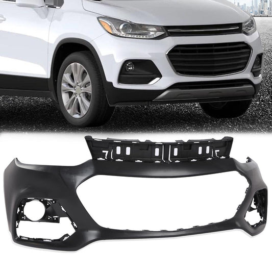 G-PLUS Upper Front Bumper Cover Primered Compatible with Chevy Trax 2017-2020 42537718 GM1014131 Black