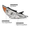 G-PLUS Headlights Assembly Left & Right Side Halogen Compatible with Sonata 2011-2014 Clear Lens Chrome Housing Amber Reflctor Bumper Headlamps,faros delanteros