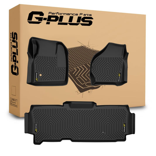 G-PLUS TPE Floor Mats Fit Ford F250 F350 Super Duty SuperCab 1999-2007 1st & 2nd Row Truck Accessories Cargo Liners All Weather Protection 3PCS Black Alfombras para Carro