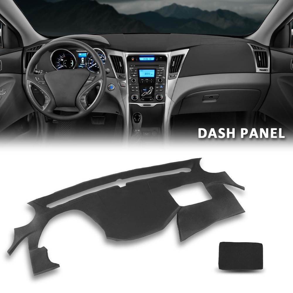 G-PLUS TPE Dash Cover Dashboard Panel Compatible with HYUN.DAI Sonata 2011-2014 Black