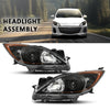 G-PLUS Headlights Assembly Front Headlamps Pair Compatible with Mazda 3 2010-2013,Fit Mazda 3 Sport 2010-2013 Clear Lens Black Housing Amber Reflector BBM4510L0K,faros delanteros