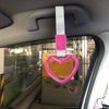 G-PLUS JDM Tsurikawa Ring Heart Subway Train Bus Car Handle Hand Straps Drift Charm,Rear Bumper Warning Ring (Pink)