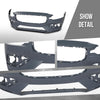 G-PLUS Front Bumper Cover Fascia Compatible with Volvo S60 V60 2019-2021 Fit Models without Headlight Washer and Parallel Park Assist 397964230, 36011940