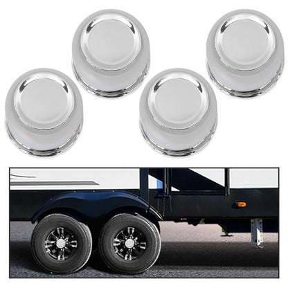 G-PLUS 4pcs Chrome Wheel Center Cap Fit for 3 1/4", 3.25" Trailer Rims Center Bore Light Scratch [Center Bore Dimensions: 3.25", 3 1/4" & Overall Cap Tall: 3.40" & Center Decal: 1.75"]