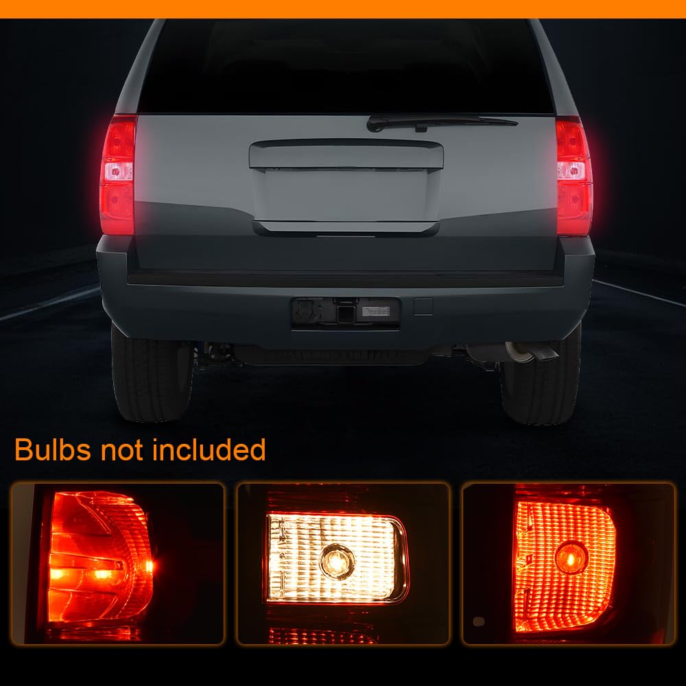 G-PLUS Tail Lights w/Harness Right Compatible with Chevy Suburban 1500 (submodel: LS, LT, LTZ) 2007-2014/Fits Chevy Suburban 2500 LTZ 2007 Luces Traseras Rear Brake Lamps Assembly Faros Traseros