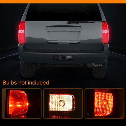 G-PLUS Right Tail Light Assembly w/Harness Compatible with Chevy Suburban 1500 2007-2014, Fit Chevy Suburban 2500 LTZ 2007 Rear Brake Lamp, 22837924, GM2801196, Red Lens
