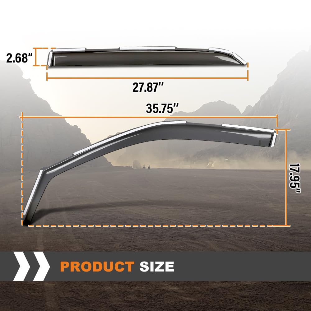 G-PLUS in-Channel Side Window Vent Visor Deflectors Rain Guards Compatible with Dodge Ram 2500 3500 Mega/Crew Cab 2019-2026 Impact-Resistant PMMA 4 PCS Smoky